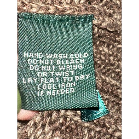 Lauren Ralph Lauren Knit Cardigan Button up Elbow Patches Pockets Brown M - Picture 5 of 11